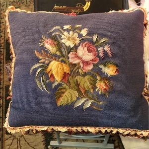 Vintage needlepoint pillow